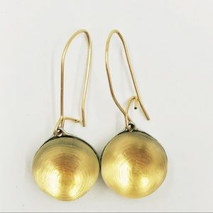 Lucite circle drop earrings Alexis Bittar in Gold
